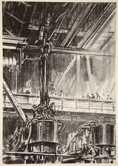 En el taller de máquinas, ilustración de 