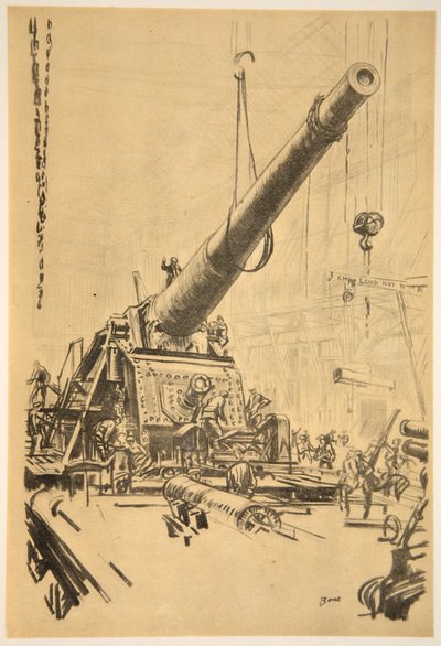 Montaje de un gran cañón, ilustración de 