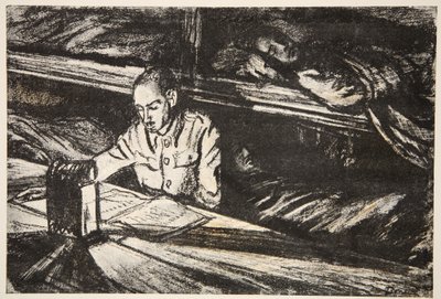 En un barco hospital de noche: el ordenanza, ilustración de 