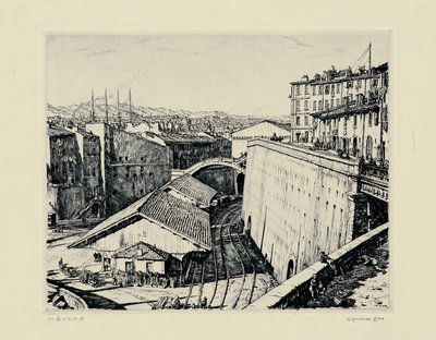 Cobertizos ferroviarios, Marsella de David Muirhead Bone