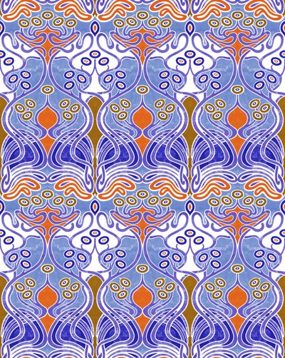 Beauclair Blue Orange, 2018 (técnica mixta digital) de David Newton