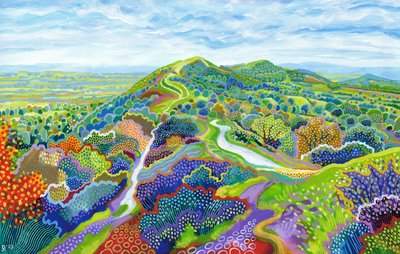Malvern Perseverance Hill, 2023 (acrílico sobre papel) de David Newton