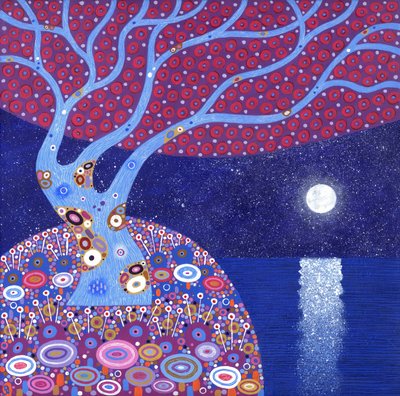 Luna de medianoche, 2016 (acrílico sobre lienzo) de David Newton