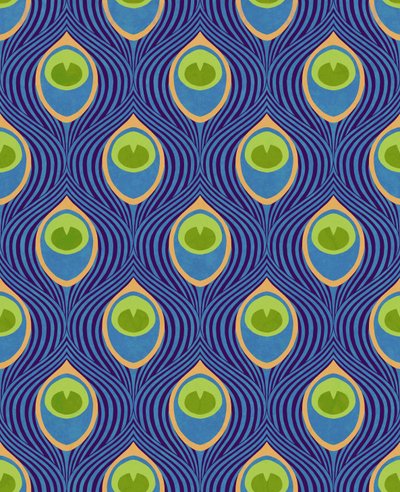 Azul pavo real, 2019 (técnica mixta digital) de David Newton