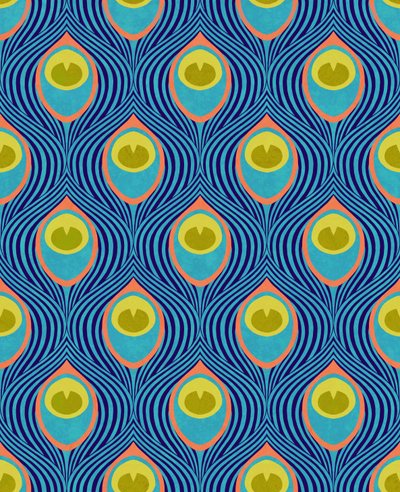 Peacock Cyan, 2019 (técnica mixta digital) de David Newton