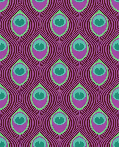 Pavo real magenta, 2019 (técnica mixta digital) de David Newton