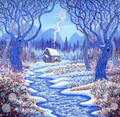 Winterberries, 2017 (acrílico sobre lienzo) de David Newton