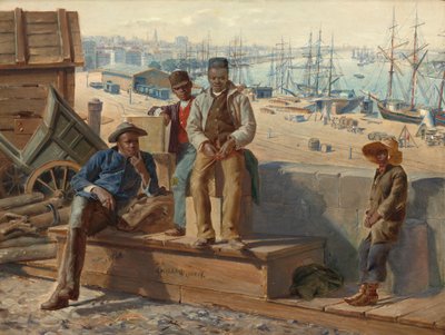 Chicos negros en el muelle de David Norslup