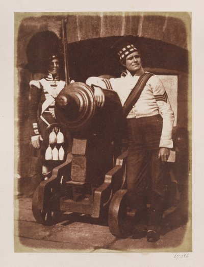 Artillero y montañés, Castillo de Edimburgo de David Octavius Hill
