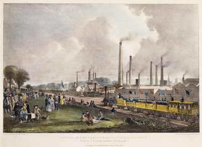 Vista en St. Rollox mirando al sureste; Apertura del ferrocarril de Glasgow y Garnkirk, 1832 de David Octavius Hill