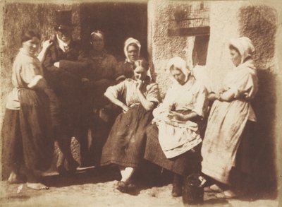 Puerta de la cabaña de un piloto de Newhaven de David Octavius Hill and Robert Adamson