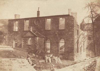 Capilla de Lady Glenorchy durante la demolición, en el sitio de la estación de Waverley de David Octavius Hill and Robert Adamson