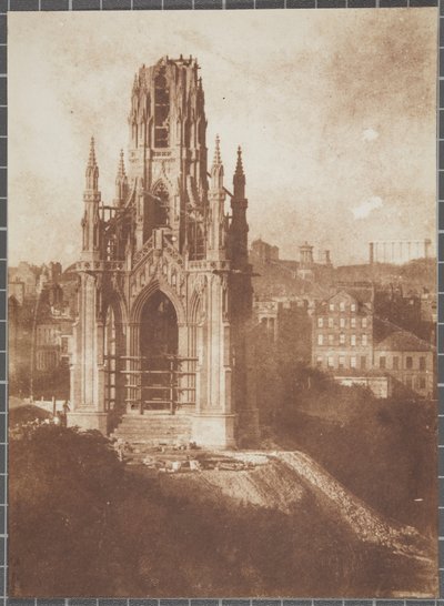 Monumento a Scott, Edimburgo, durante la construcción, 1840-44 de David Octavius Hill and Robert Adamson