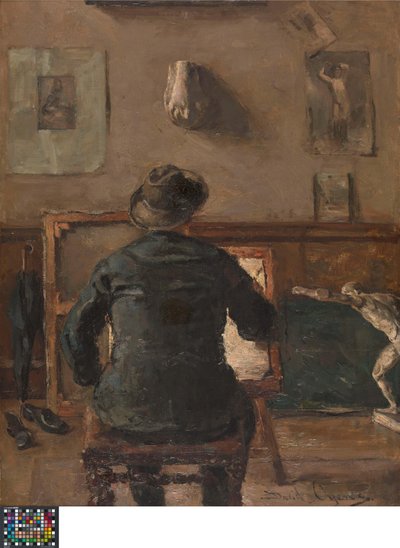 El artista en su estudio de David Oyens