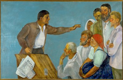 Agitador (óleo sobre lienzo) de David Petrovich Shterenberg