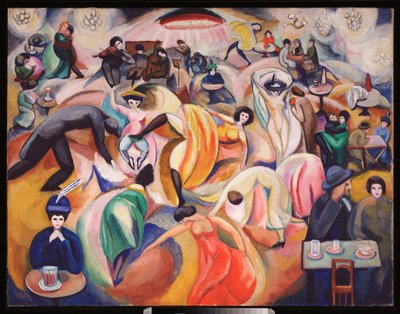 Un cabaret a Paris (Un club nocturno en París) - Oeuvre de David Petrovich Sterenberg (1881-1948), huile sur toile de David Petrovich Sterenberg