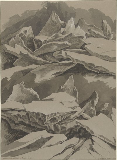 Témpanos de hielo en el Mosa, enero de 1809
Glaçons sur la Meuse en Janvier 1809 (título en el objeto) de David Pièrre Giottino Humbert de Superville (signed by artist)