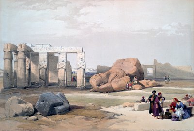 Fragmentos de los grandes colosos, en el Memnonium de David Roberts, Louis Haghe