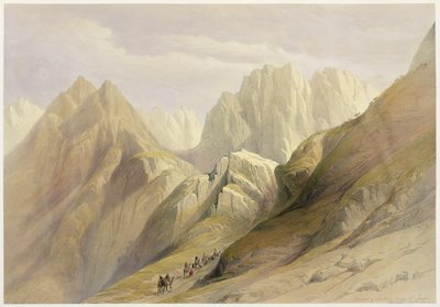 Ascenso de la Cordillera Inferior del Sinaí, 18 de febrero de 1839, lámina 114 del Volumen III de 