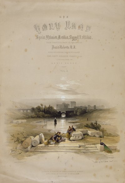 Baalbec desde la fuente, 7 de mayo de 1839, página de título del Volumen II de 