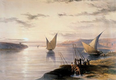 Barcos en el Nilo de David Roberts