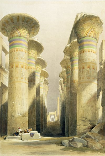 Avenida central del Gran Salón de Columnas, Karnak, de Egipto y Nubia, Vol.1 de David Roberts