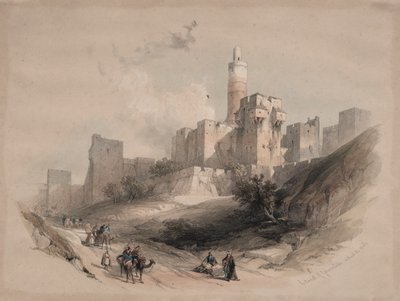 Ciudadela de Jerusalén, sin las murallas, Torre de David, 1839 de David Roberts