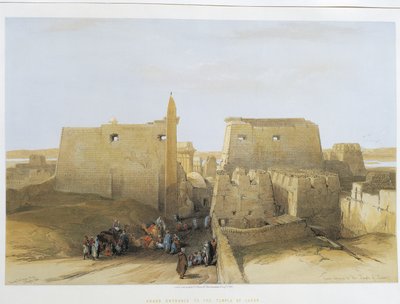 Egipto, Templo en Luxor, grabado de David Roberts