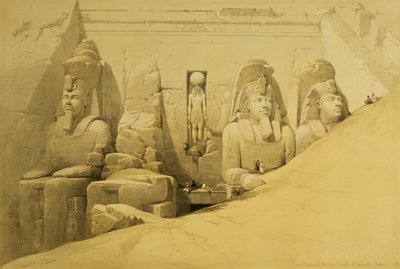 Elevación frontal del Gran Templo de Abu Simbel, Nubia, lámina 44 del volumen II de 