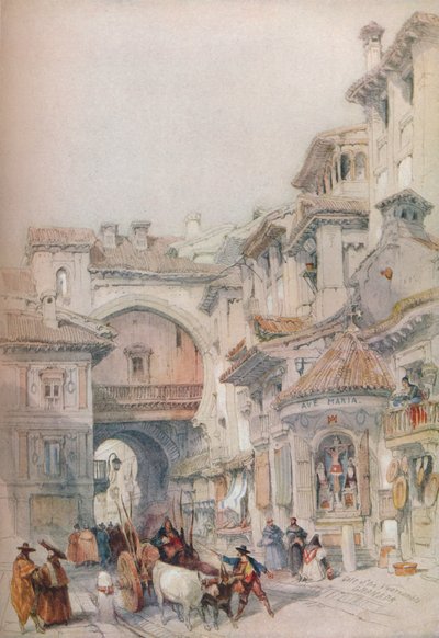 Puerta de la Vivarrambla, Granada, década de 1830, 1930 de David Roberts