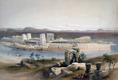 Vista general de la isla de Filae, Nubia de David Roberts