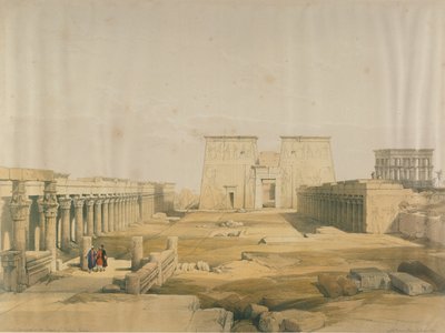 Gran acercamiento al Templo de Filae, Nubia, de Egipto y Nubia, Vol.1 de David Roberts