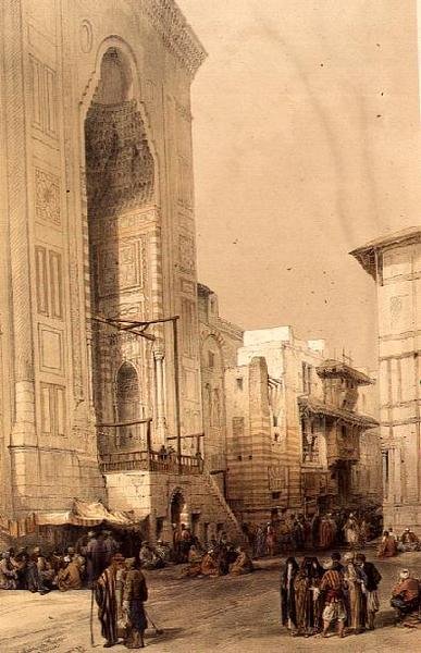 Gran entrada a la mezquita del sultán Hasan, de "Egipto y Nubia", Vol.3 de David Roberts