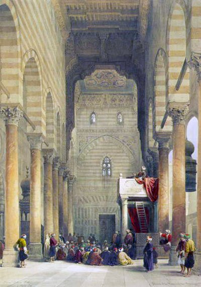 Interior de la mezquita de los Metwalys (litografía) de David Roberts