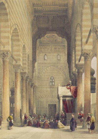 Interior de la Mezquita de los Metwalys, El Cairo, de Egipto y Nubia, Vol.3 de David Roberts