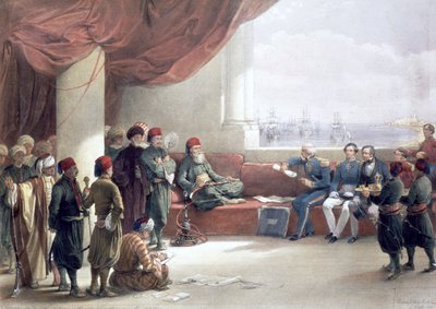 Entrevista con el Virrey de Egipto en su Palacio, Alejandría, Egipto, 12 de mayo de 1839, siglo XIX de David Roberts