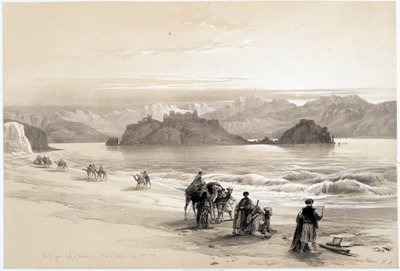 Isla de Graia, golfo de Akabah, dibujo hecho el 27/02/1839 en "La Tierra Santa", Londres 1849 de David Roberts