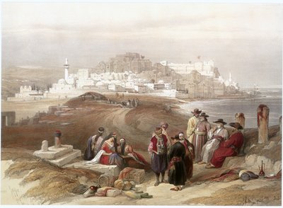 Jaffa vista desde el norte (grabado) de David Roberts