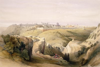 Jerusalén desde el Monte de los Olivos, 8 de abril de 1839, lámina 6 del Volumen I de 
