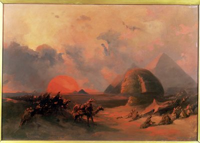 Recuerdo del desierto en la aproximación del Simún de David Roberts