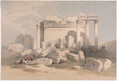 Ruinas del pórtico oriental del templo de Baalbek de David Roberts