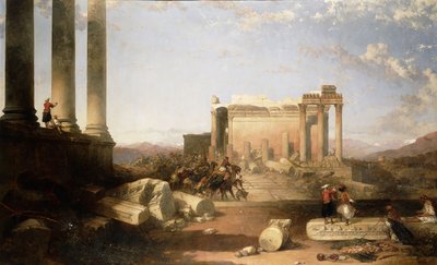Ruinas del Templo del Sol en Baalbec, 1861 de David Roberts