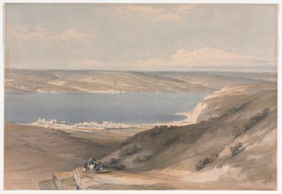 Mar de Galilea en Genesaret mirando hacia Basán de David Roberts