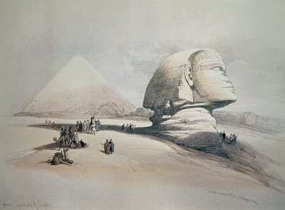 Esfinge en Giza. Litografía de David Roberts