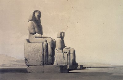 Estatuas en Tebas, Egipto, c1845 (litografía) de David Roberts