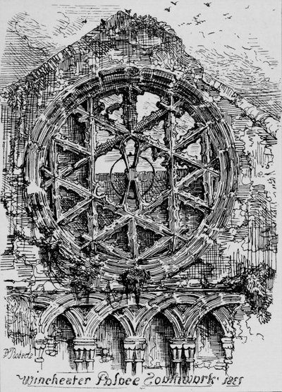 La ventana circular del salón de Winchester House, Palacio de Winchester, Southwark, 1835, 1912 de David Roberts