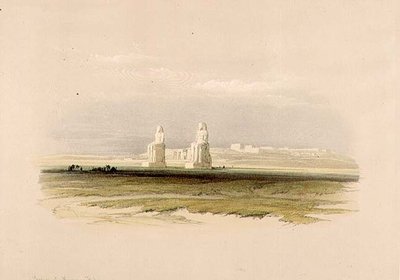Los colosos de Memnón, de "Egipto y Nubia", Vol.1 de David Roberts