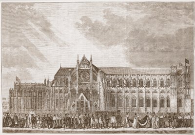 La procesión de coronación de Ana Bolena a la Abadía de Westminster, ilustración de 