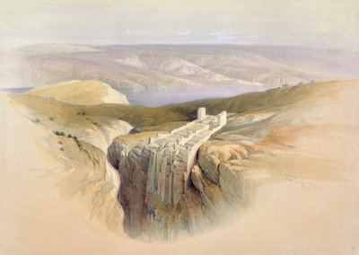 El Mar Muerto mirando hacia Moab, 4 de abril de 1839, placa 50 del Volumen II de 