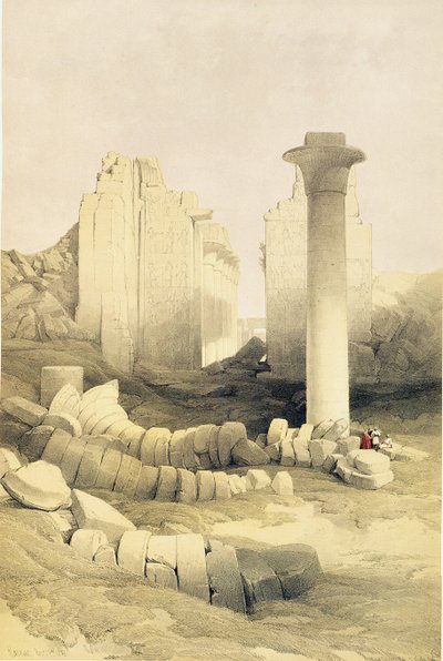 El Dromos o Sala Central del Gran Templo de Amón, Karnak, de Egipto y Nubia, Vol.2 de David Roberts